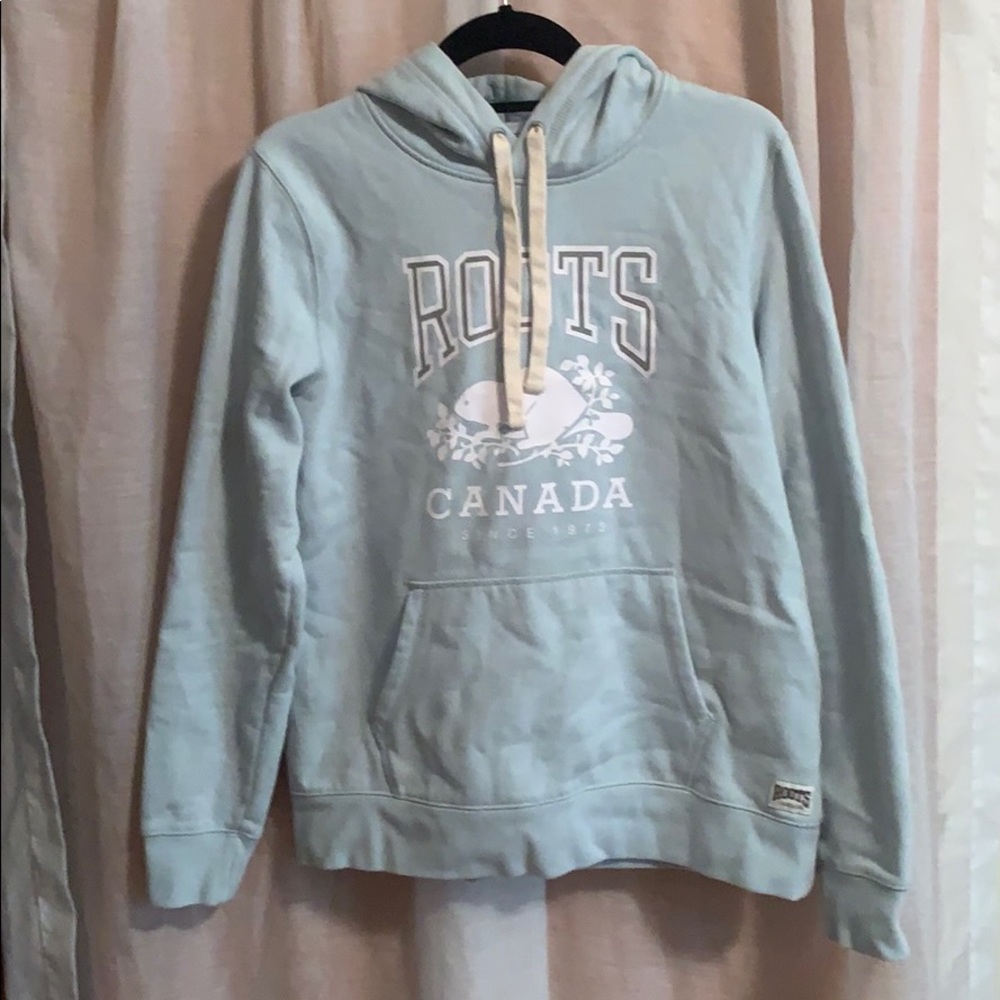 Light blue Roots Canada hoodie